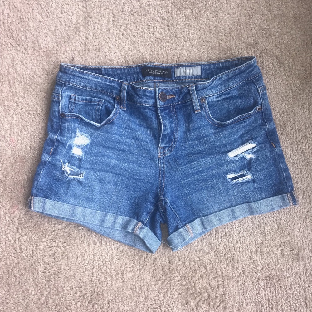 Aeropostale Distressed Denim Shorts size 8